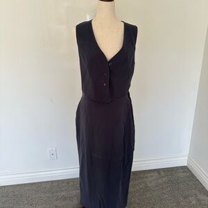 Wayf Charcoal Sleeveless Midi Dress